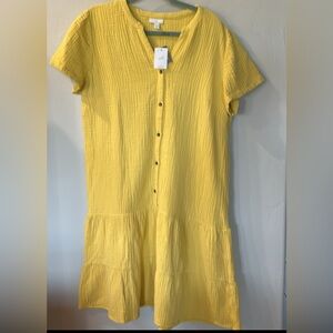 J. Jill Yellow Flutter Sleeve Sundress Size Large Tall